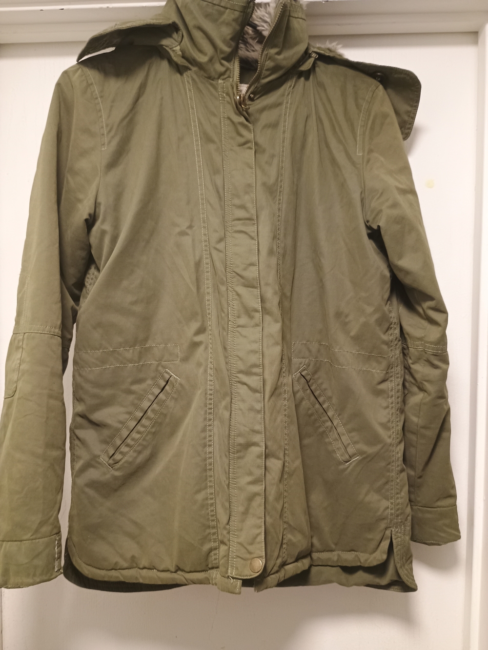 Adam Levine Full Front Zip Jacket in olive green Small